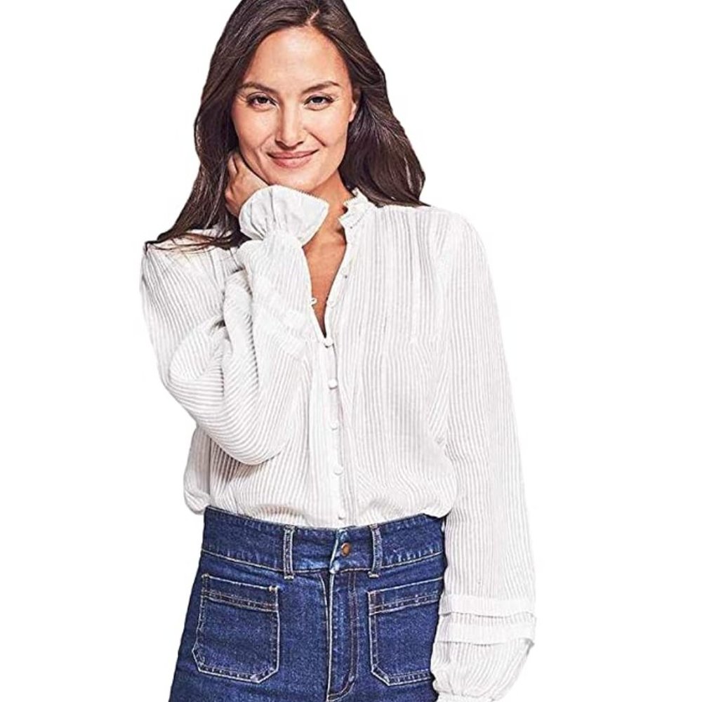 NWT Faherty Willa Top in White - XS